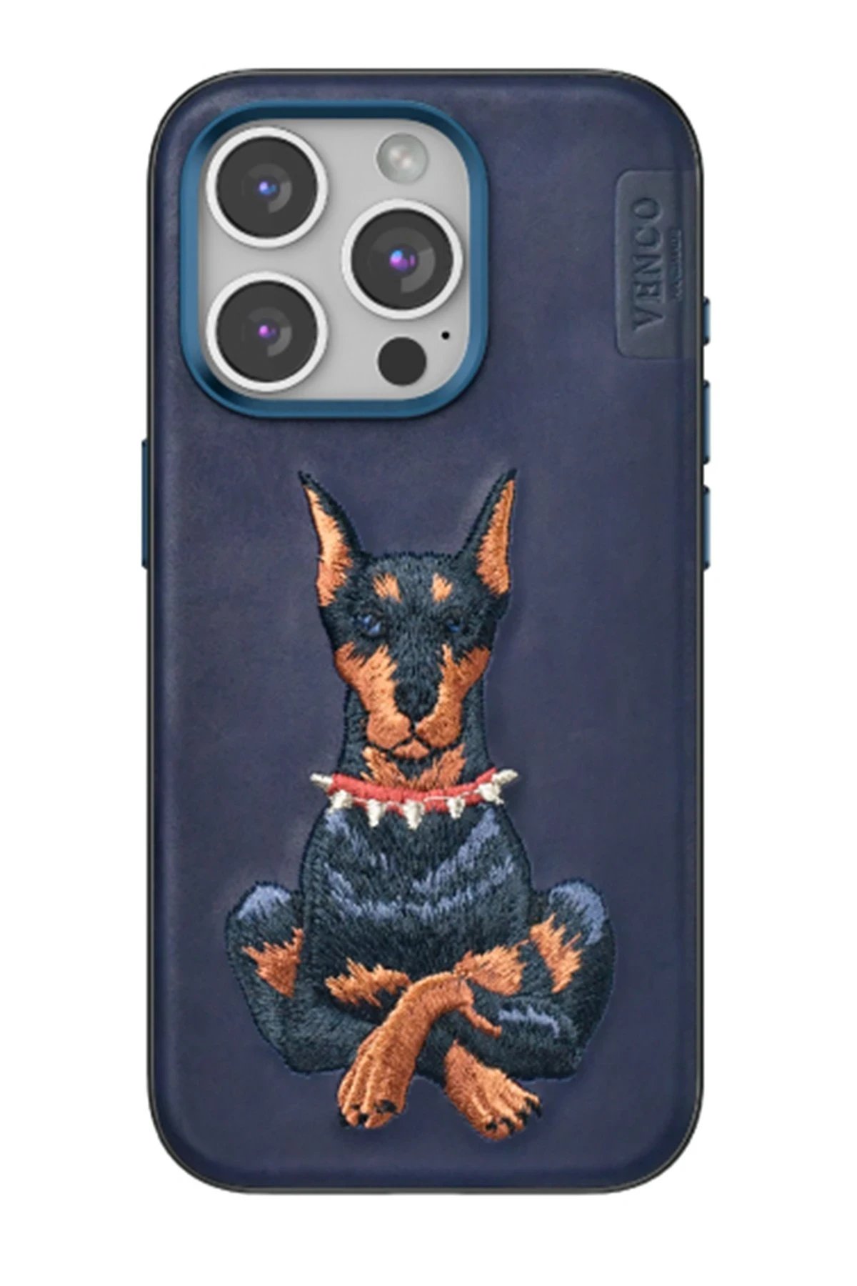 Venco iPhone 15 Pro Perma Desenli Kapak - Lacivert