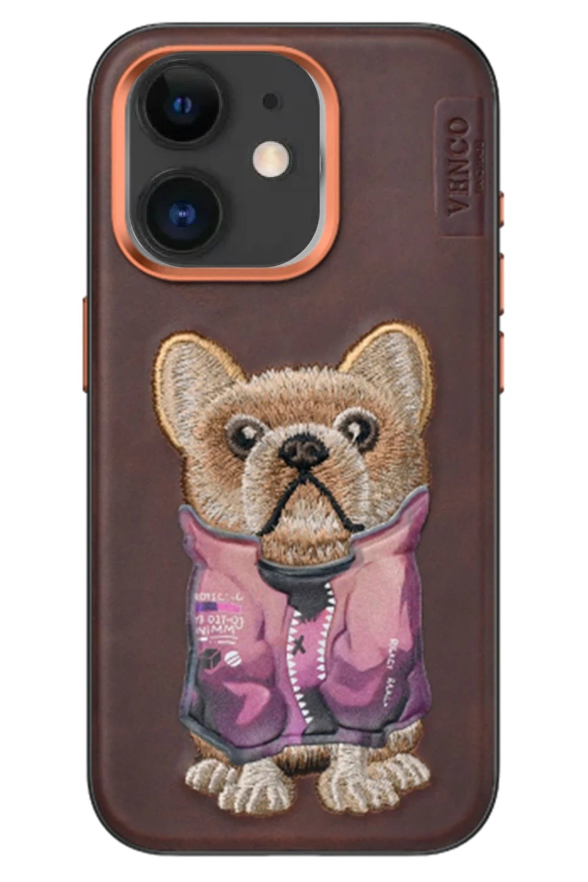 Venco iPhone 11 Cute Desenli Kapak - Koyu Kahve