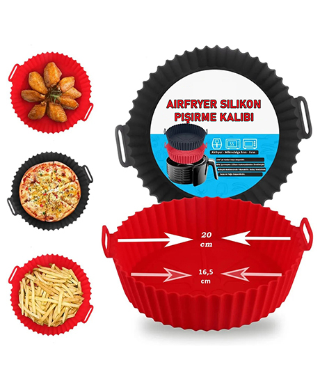 YUVARLAK AİR FRYER SİLİKON PİŞİRİCİ HAZNE