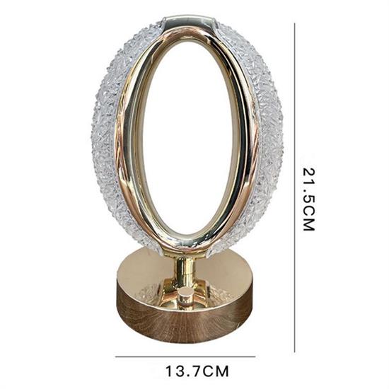 Yuvarlak Model USB Şarjlı Dokunmatik 3Farklı Işık Modlu Masa Üstü Kristal Akrilik Lamba Led