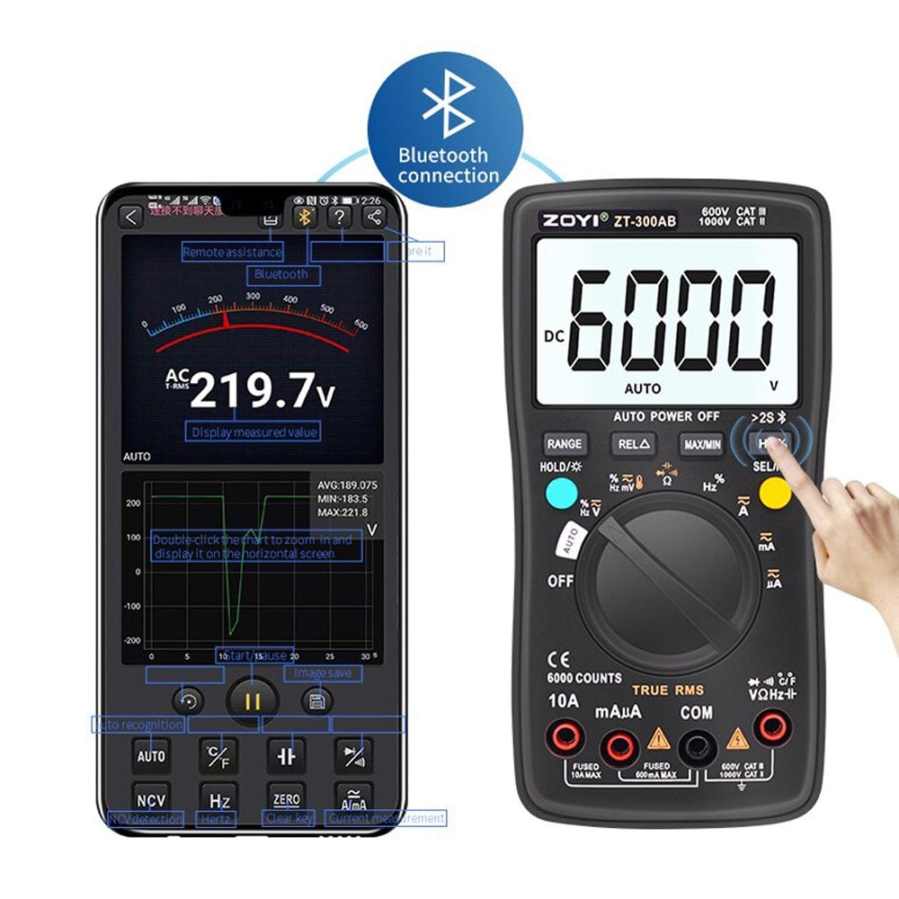 Zoyi ZT-300AB Bluetooth Ölçü Aleti