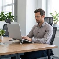 1 Çift Yapışkanlı Katlanabilir Laptop Standı – Mini Notebook Yükseltici, Taşınabilir Kaymaz Laptop Ayağı