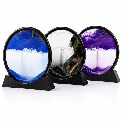 10 INC - 25CM RENKLİ SULU CAM KUM SAATİ HAREKETLİ AYNA MODELİ
