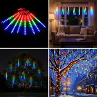 10'lu 45 CM Uzunluğunda Plastik Meteor 2m Kablo LED USB RGB Ağaç Işığı – Renk Değiştiren Asmalı Dekoratif Bahçe ve Dış Mekan Aydınlatması
