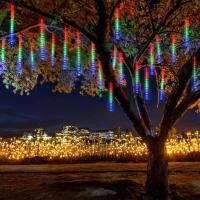 10'lu 45 CM Uzunluğunda Plastik Meteor 2m Kablo LED USB RGB Ağaç Işığı – Renk Değiştiren Asmalı Dekoratif Bahçe ve Dış Mekan Aydınlatması