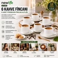 12 PARÇA  PORSELEN KAHVE FİNCANI
