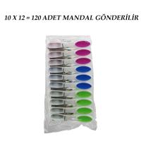 120 ADET RENKLİ SİLİKON AĞIZ - BAS-AÇ BEYAZ PLASTİK MANDAL