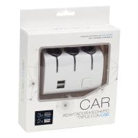 12V/24V ÇİFT USBLİ 3LÜ OTO ÇAKMAK ÇOKLAYICI