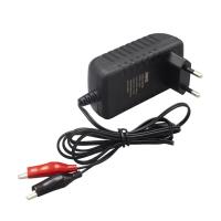 14.4 VOLT - 2 AMPER KIRMIZI*YEŞİL LEDLİ YERLİ ÜRETİM KROKODİL UÇLU AKÜ ŞARJ CİHAZI (OUT :12V-2A) (81)