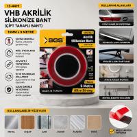 15MMX5YRD VHB AKRİLİK SİLİKONİZE BANT ÇİFT TARAFLI BANT