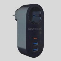 2 USB,1 TYPE-C Girişli 1'li Çocuk Korumalı,Isıya Karşı Dayanıklı 2500Watt Termal Akım Korumalı Priz