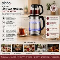 2İN1= ÇAYCI - KETTLE ÇELİK ELEKTRİKLİ ÇAY MAKİNESİ 2LT + 1,2LT ÇAY SÜZGEÇLİ 360° DÖNEBİLİR STM-5990