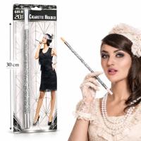 30 cm Gümüş Payetli Sigara Tutacağı – 1920’ler Gatsby Parti Aksesuarı