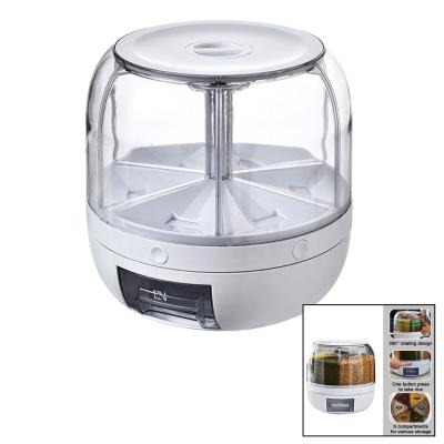 360° DÖNEBİLEN GIDA ORGANİZERİ 6 BÖLMELİ - 6KG. OTOMATİK DÜĞME MUSLUK