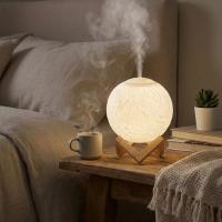 3D Ay Tasarımlı Su Yenilemeli USB Hava Nemlendiricisi – Dokunmatik, 3 Renk Işık Modlu (Gün Işığı / Beyaz / Sarı Işık) Gece Lambası