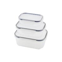 3PCS QUİCK SIZDIRMAZ SAKLAMA KABI SETİ ŞEFFAF KAP - BUĞULU-CONTALI KAPAK  500-1000-1700ML