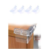 4 Adet Kendiliğinden 3M Yapışkanlı Yumuşak ve Esnek Yapıda Sehpa,Masa,Dolap Köşe Koruyucu Aparat