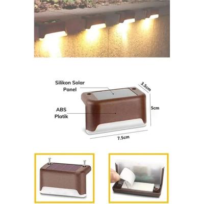 4 ADET SOLAR MERDİVEN LED - KAHVERENGİ KASA