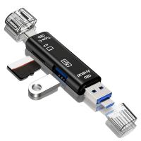 5 in 1 Çok Fonksiyonlu USB 2.0 Micro Sd Kart Okuyucu - Usb/micro Usb/type-C Çıkışlı, Otg Çevirici