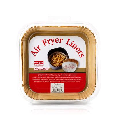 50PCS KARE TABAN: 20CM - KENAR: 4.5CM AİR FRYER PİŞİRME KALIP KAĞIT