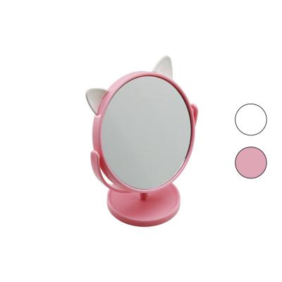 6 İNÇ  - 15CM - YUVARLAK KULAKLI RENKLİ PLASTİK MAKYAJ AYNASI AYAKLI