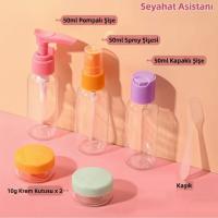 6 Parça Renkli Kapaklı Seyahat İçin Boş Şişe Seti