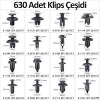 630 Adet Trim Klips Seti – Oto Panel, Kapı Döşeme, Tampon ve Pervaz İçin Evrensel Raptiye Bağlantı Elemanları