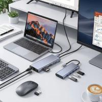 8in1 Type-C Çoklayıcı Hub HDMI 4K USB 3.0 SD TF Kart RJ45 Ethernet Dönüştürücü Adaptör