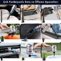 9 Farklı Uçlu Kablosuz Şarjlı Araç İçi Süpürge – Wireless Destekli, Güçlü Emiş, Taşınabilir Pratik Araç Temizleyici