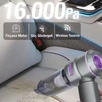 9 Farklı Uçlu Kablosuz Şarjlı Araç İçi Süpürge – Wireless Destekli, Güçlü Emiş, Taşınabilir Pratik Araç Temizleyici