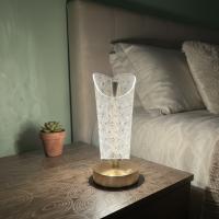 Açık Silindirik Kristal Damla Model LED Masa Lambası – Gold Tabanlı, Dokunmatik, 3 Renk Işık Modlu, Şarjlı Modern Dekoratif Gece Lambası
