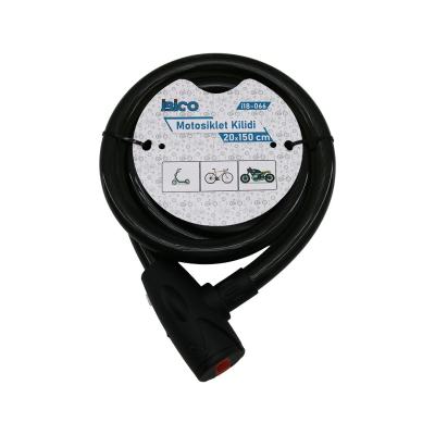 ANAHTARLI AÇ-KAPA KİLİT KAPAKLI MOTOR - BİSİKLET KİLİT ÇELİK TEL SİYAH ŞEFFAF KILIF 20MMX150CM