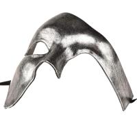 Antik Eskitme Gümüş Erkek Yarım Maske - Phantom &amp;amp; Balo Maskesi