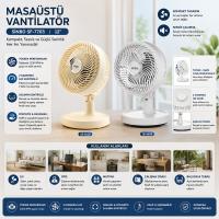 BEJ 12 INC EV - OFİS KOMPAKT - SESSİZ - İKİ KADEME MASAÜSTÜ VANTİLATÖR SF-7703