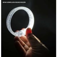 Beyaz-Gümüş Led Işıklı Baskı Yapılabilen Pilli Bileklik Bilezik 1,5 cm Genişlik