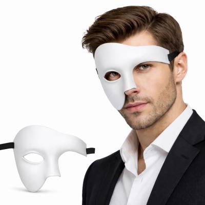 Beyaz Yarım Erkek Maske – Phantom Parti &amp;amp; Balo Maskesi