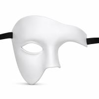 Beyaz Yarım Erkek Maske – Phantom Parti &amp;amp; Balo Maskesi