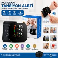 BİLEK ÖLÇÜM 7X8.3CM USB SARJLI - DİJİTAL KONUŞAN TANSİYON ALETİ BK-606