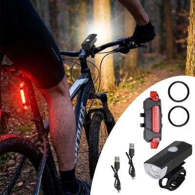Bisiklet Işık Seti – USB Şarjlı LED Ön Far + Arka Stop Lambası, Su Geçirmez Bisiklet Aydınlatma Seti