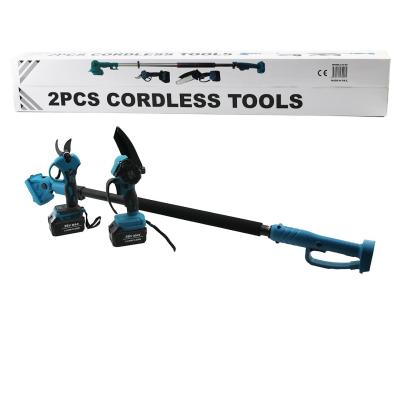 BN-5 CORDLESS TOOLS LTJ-6A ZZ-01 2 PCS SET 6" BUDAMA DAL KESME TESTERE=ŞARJLI--YAĞSIZ - ZİNCİRLİ + ŞARJLI BAĞ MAKASI TELESKOPİK UZAYAN METAL SAP=120--195CM