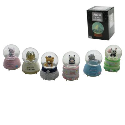 BÜYÜK BOY - 10CM PİLLİ - IŞIKLI MÜZİKLİ KAR KÜRESİ CAM HAYVAN FİGÜRLÜ - DESEN MİX RENKLİ HERHANGİ BİR TANESİ GÖNDERİLİR