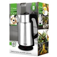 ÇELİK - SÜRAHİ MODEL KETTLE ELEKTRİKLİ SU ISITICISI PASLANMAZ ÇELİK GİZLİ REZİSTANS 360° 2.2LT 1500W KK-3334