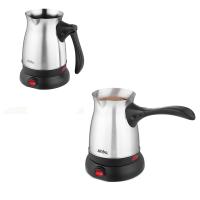 ÇELİK ELEKTRİKLİ CEZVE TÜRK KAHVE MAKİNESİ - 6FİNCAN=500ML 360 DERECE KABLOSUZ KULLANIM 600W SCM-2992