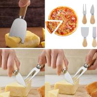 CHEESE KNİFE SET 4PCS PEYNİR BIÇAK SETİ AHŞAP BAMBU SAPLI