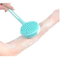 Çift Taraflı Silikon Uzun Saplı  Banyo Fırçası CM-331