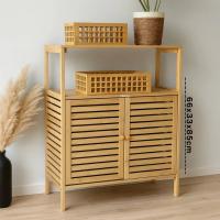 ÇOK AMAÇLI DOLAP AHŞAP BAMBU ORGANİZER RAFLI 66X33X85CM
