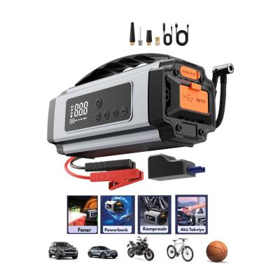 ÇOK FONKSİYONLU OTO - ARAÇ TAKVİYE SET TAŞINABİLİR 120W DİJİTAL EKRAN POWERBANK ÖZELLİK - FENER - COB - PUSULA YG-898
