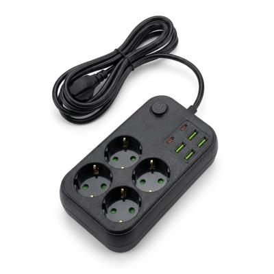 Çoklu Priz Uzatma Kablosu 4 Soket + 4 USB + 2 Type-C – Termal Akım Korumalı, Isıya Dayanıklı, Çocuk Korumalı Güvenli Priz 100-250V