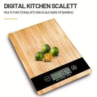 Crown Dijital Hassas Mutfak Tartısı - Terazisi-Hassas Ölçüm 5kg Bambu Görünümlü