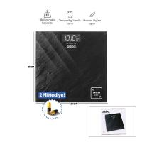 DİJİTAL - PİLLİ BANYO BASKÜL TERAZİ TARTI LCD EKRAN - SICAKLIK GÖSTERGE 180KG/50GR 28X28CM SBS-4452